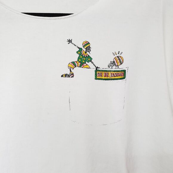 VTG Maui T-Shirt Fringe Global Impressions "We're Jammin" MENS Shredded Tee SZ L - Picture 3 of 9